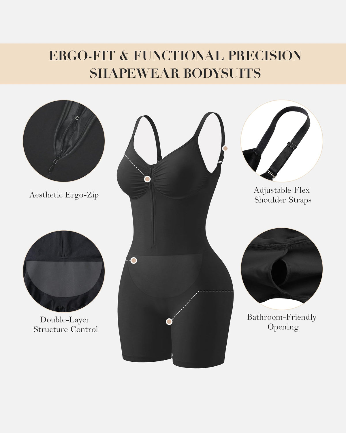 Seamless Sculpt Mid-Thigh Zipper Bodysuit