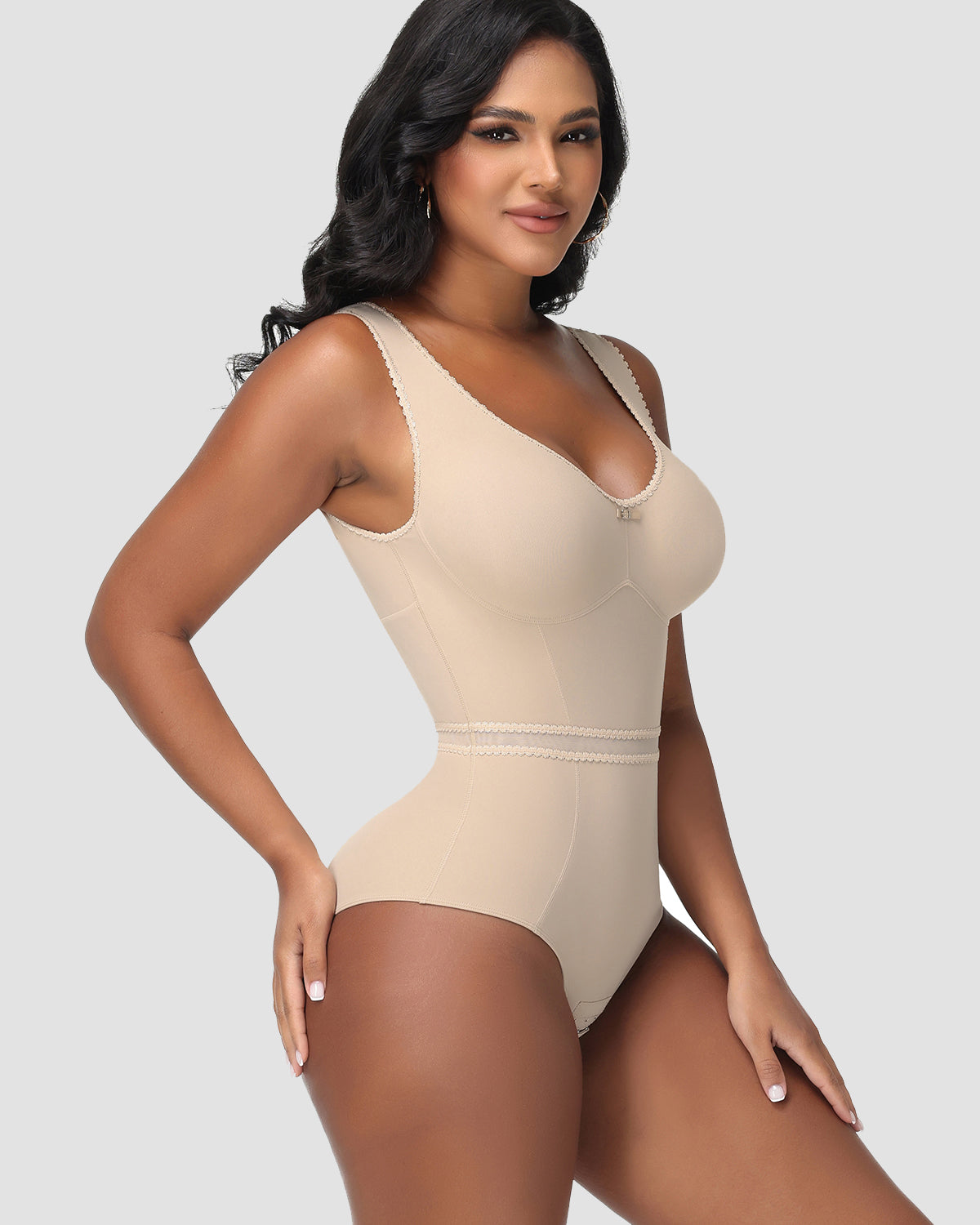 Shapshe® Figure-Shaping Lace Bodysuit for a Slim Waist  - By Qivii