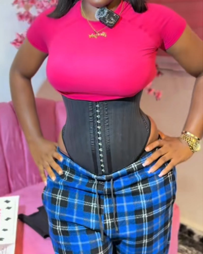 Latex Waist Trainer 25-Steel Boned Binders Corset  - By Qivii