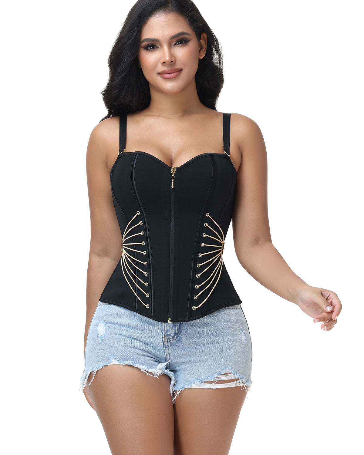 Shapshe® Sweetheart Neck Adjustable Strap Corset Vest Lace Up Boned Waist Trainer