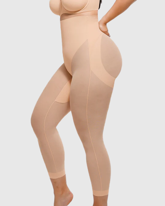 Seamless Tummy Control Butt-Lifting Shaping Mesh Capri Leggings