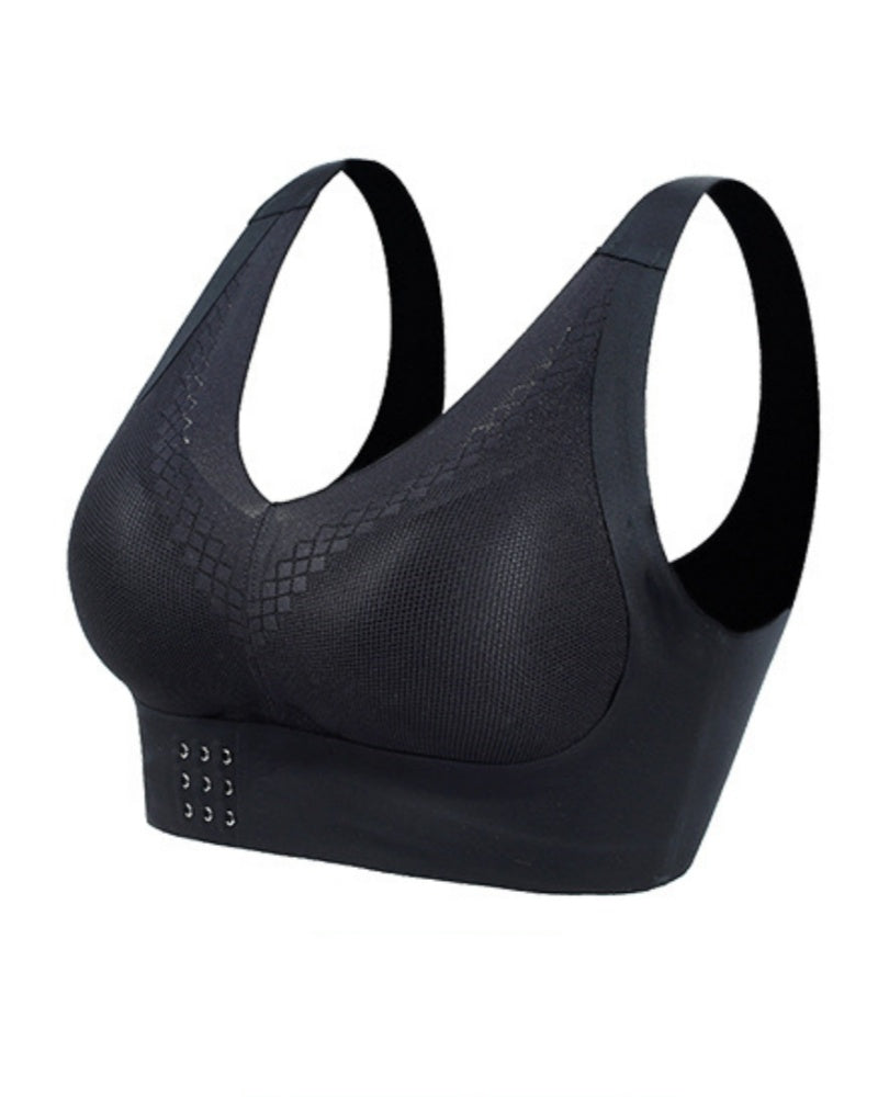 Large Size Front Buckle Push Up Anti Sagging Sports Vest Bra  - By Qivii