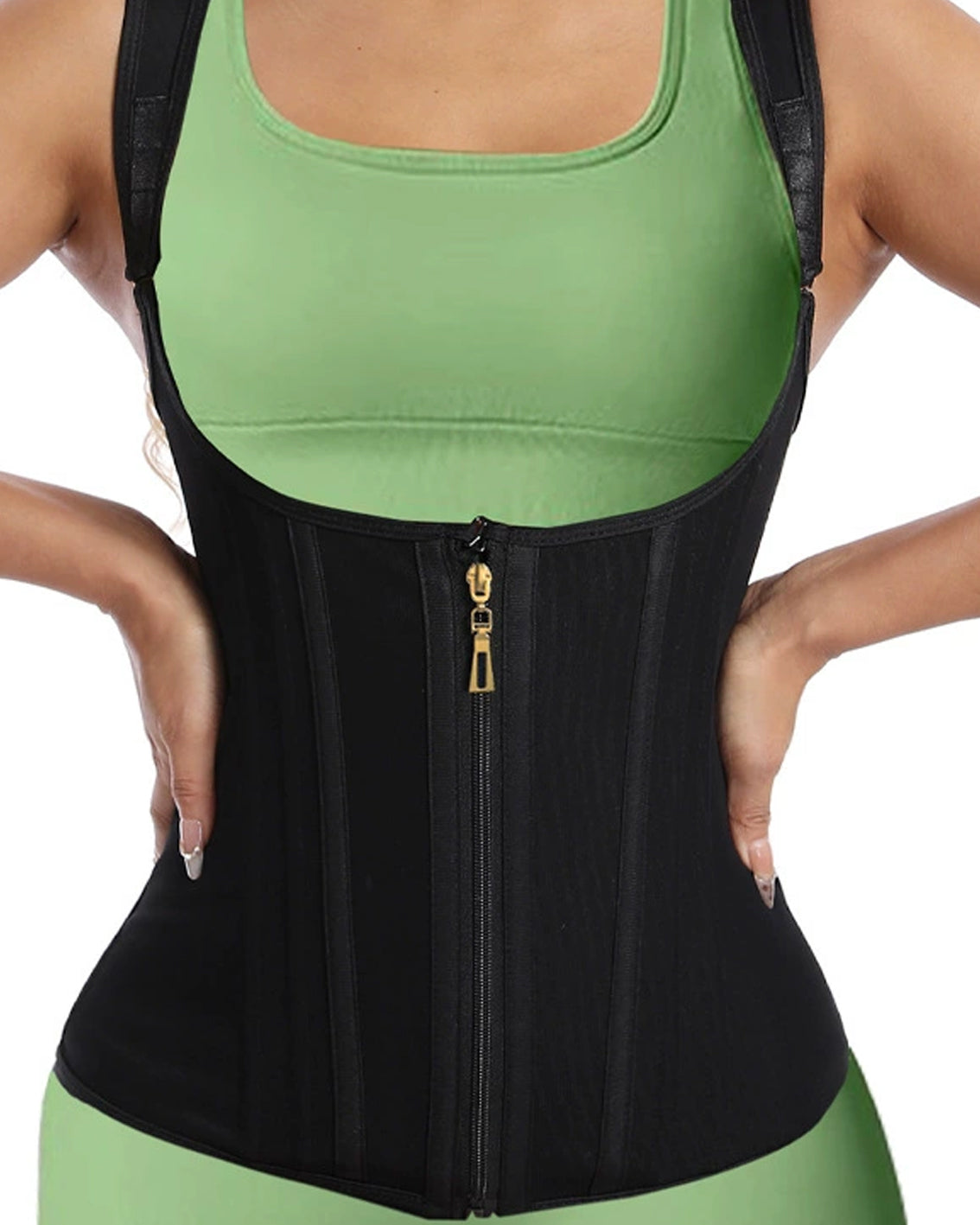 Fajas Colombianas Steel Boned Sweat Tummy Control Waist Trainer