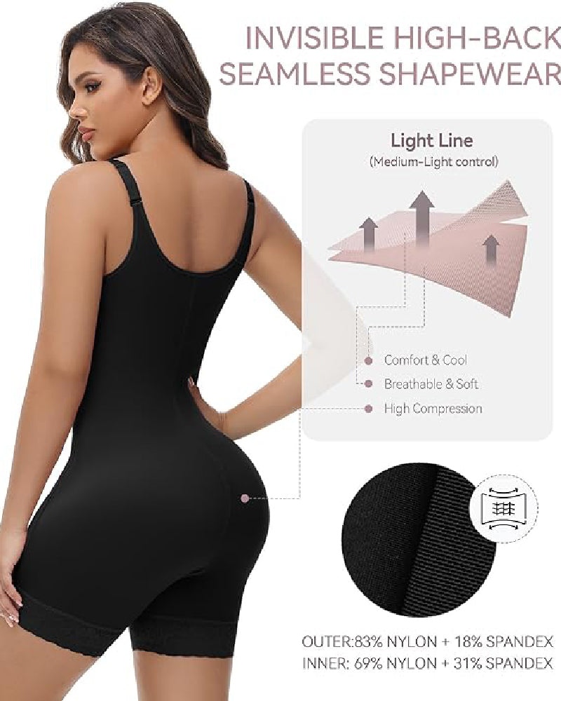Shapshe® Tummy Control Open Bust Butt Lifter Bodysuits Shapewear  - By Qivii