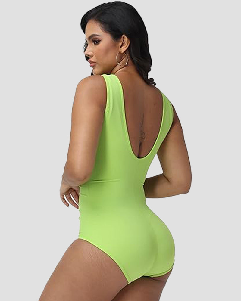 Shapshe® One Piece Deep V Ruched Tummy Control Swimsuit  - By Qivii