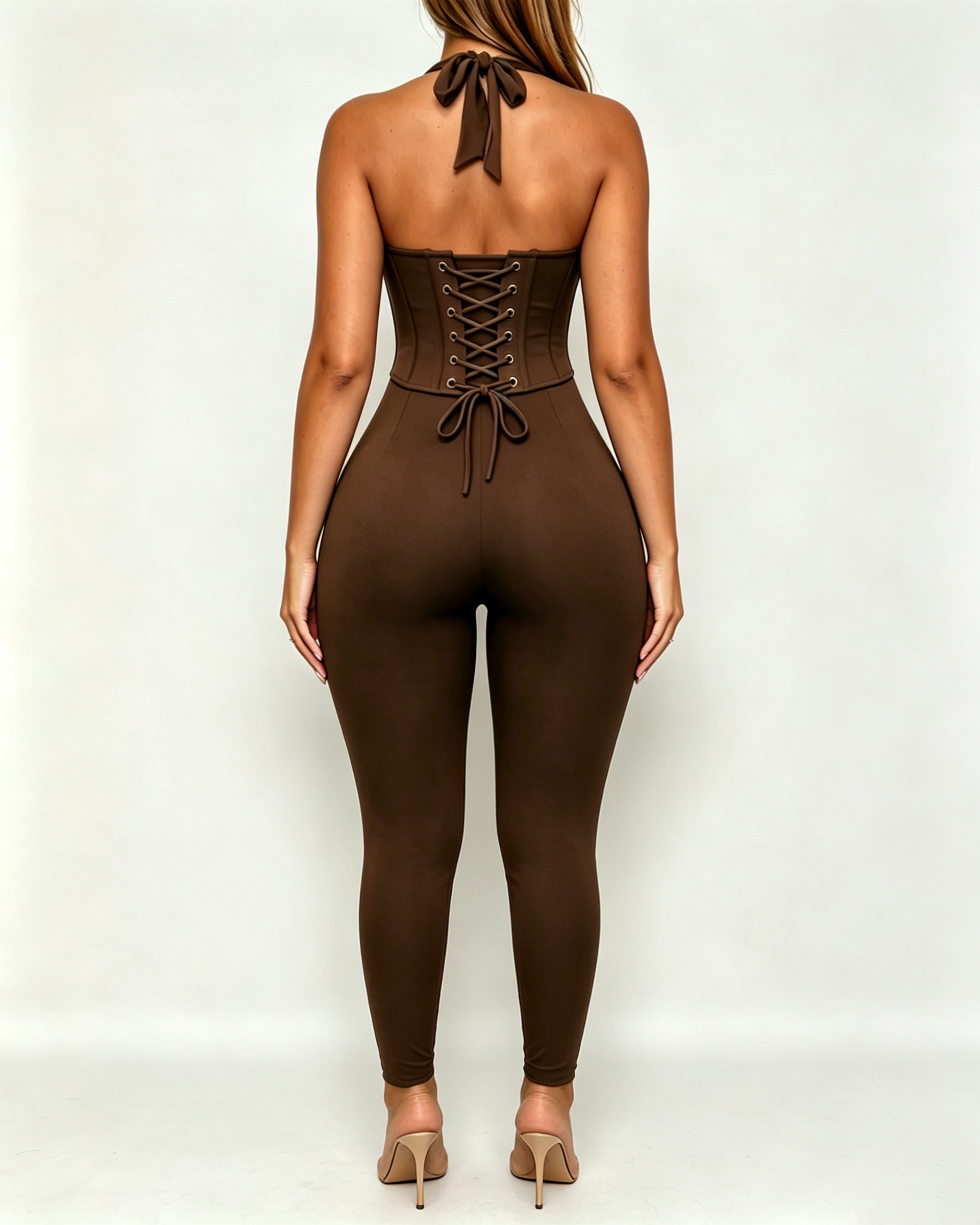 Hourglass Snatched Corset Skinny Jumpsuit  - By Qivii