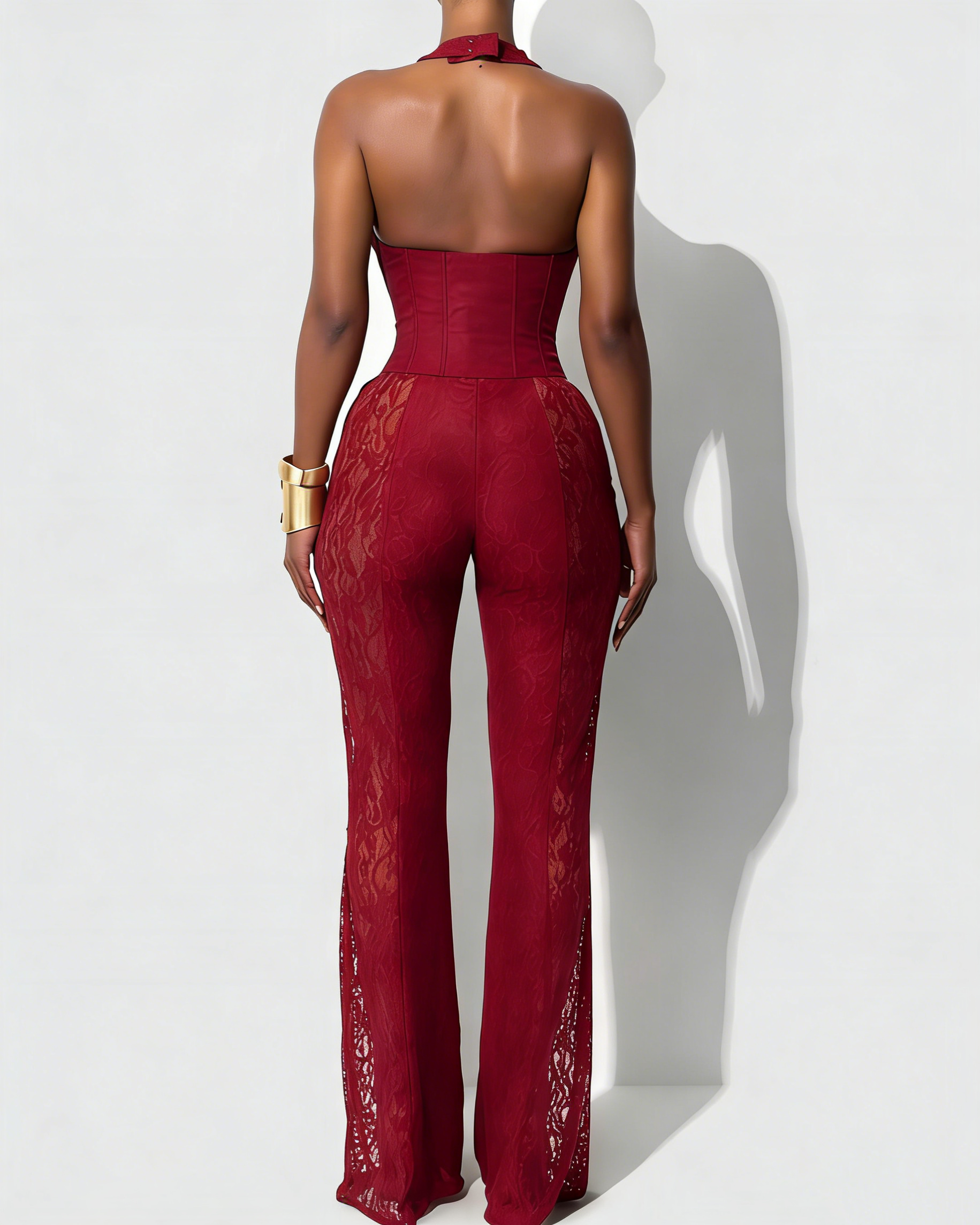 Sexy Lace Corset Jumpsuit  - By Qivii