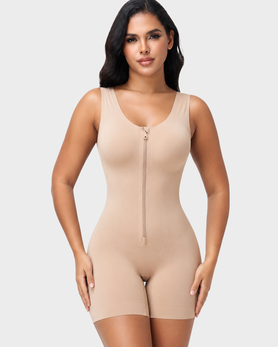 High Compression Seamless Tummy Control Butt Lifting Zipper Shapewear