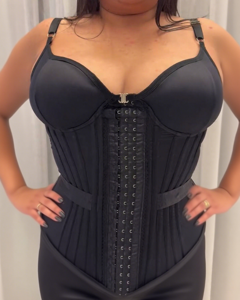Fajas Colombianas Steel Boned Corset Top With Elastic Band  - By Qivii