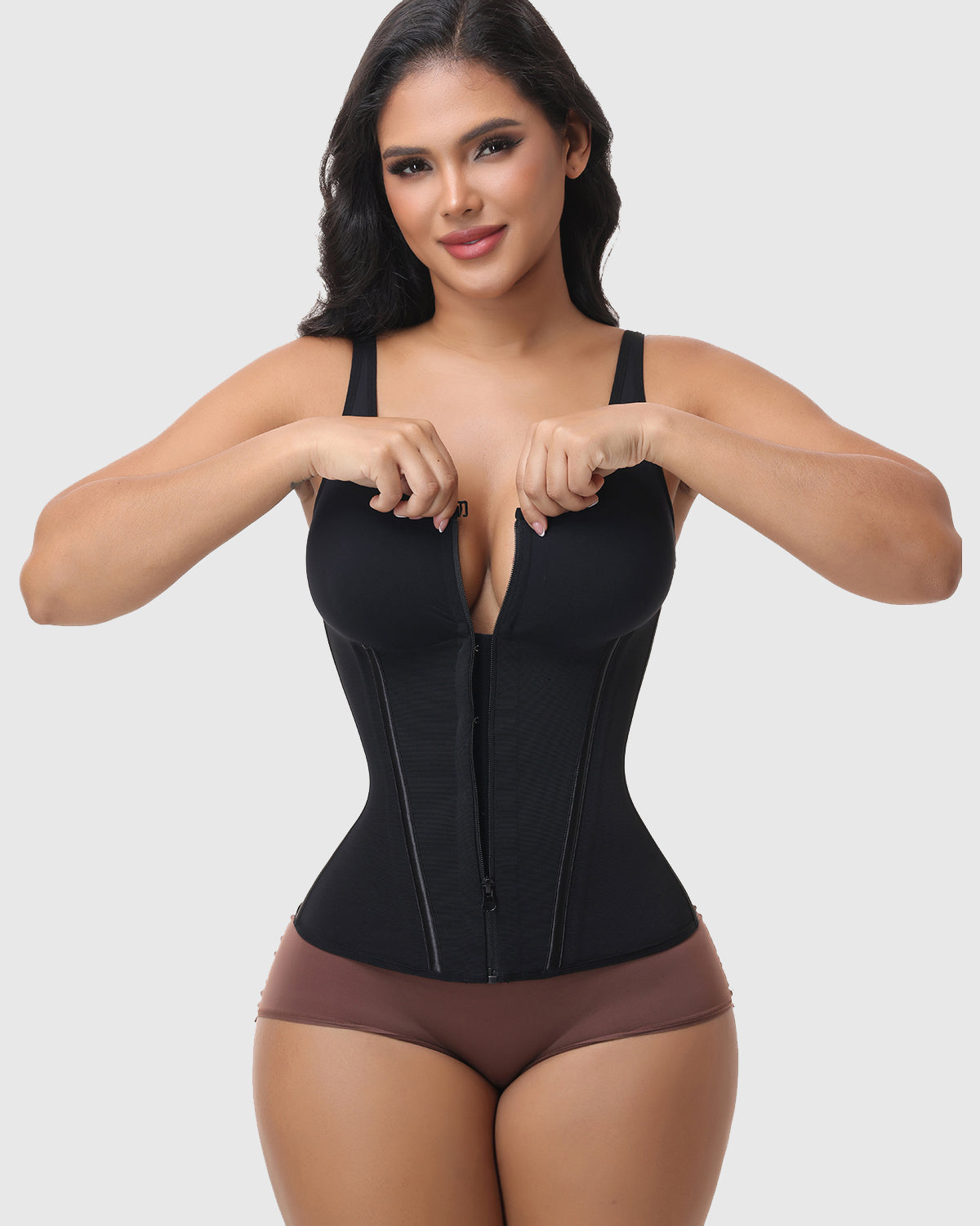 Front Zipper Adjustable Strap Waist Trainer Shapewear Vest
