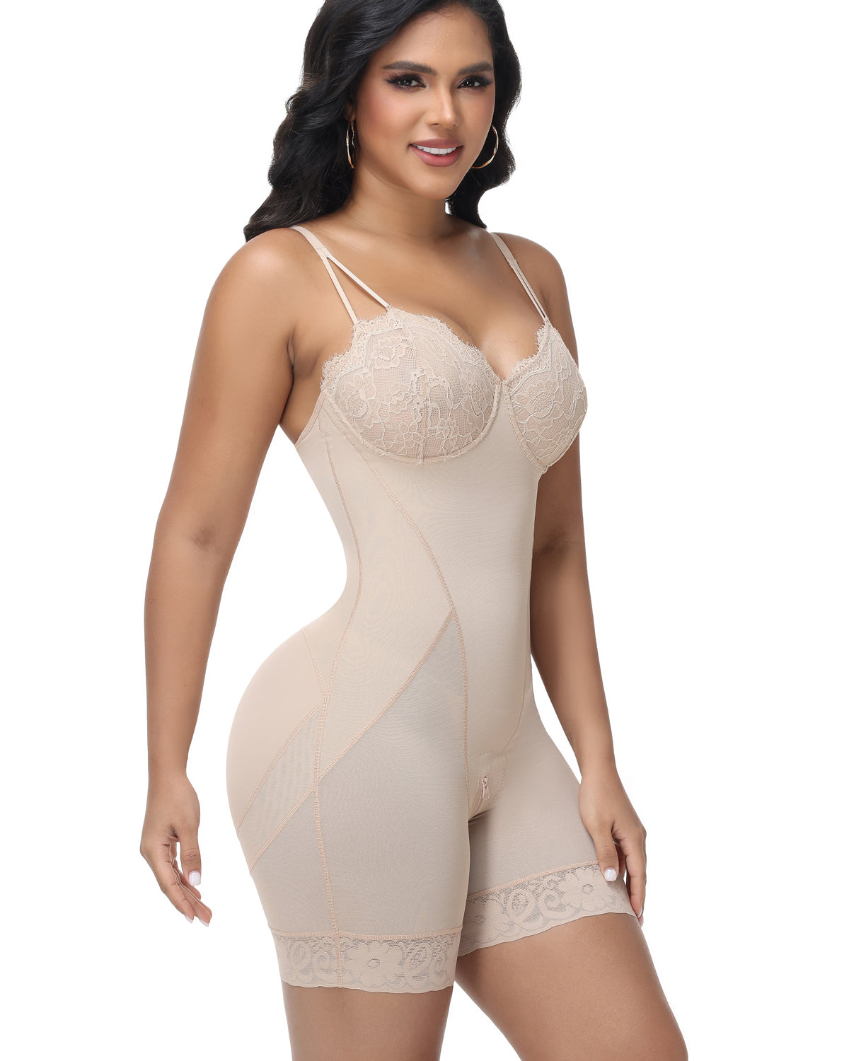 Shapshe® Lace Cup Tummy Control Shapewear Bodysuit  - By Qivii