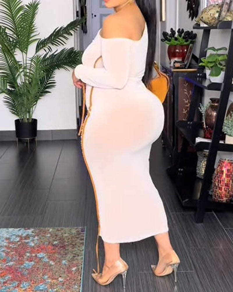 Sexy Breathable Off Shoulder Slim Fit Dress for Women  - By Qivii