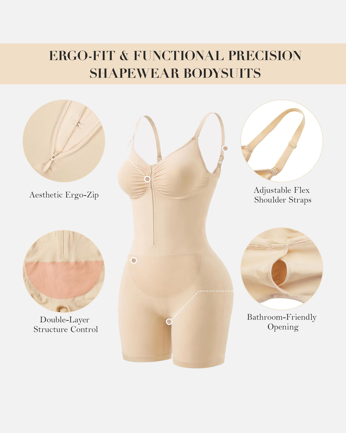 Seamless Sculpt Mid-Thigh Zipper Bodysuit