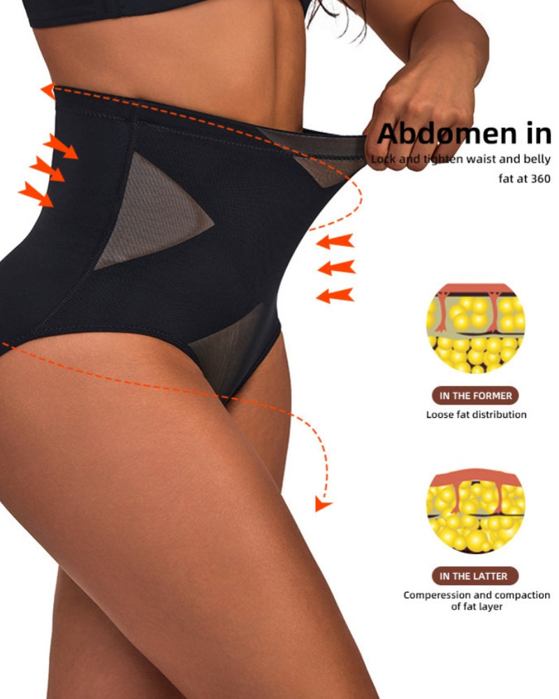 High Waist Elastic Hip Lifting Body Shaping Panties  - By Qivii