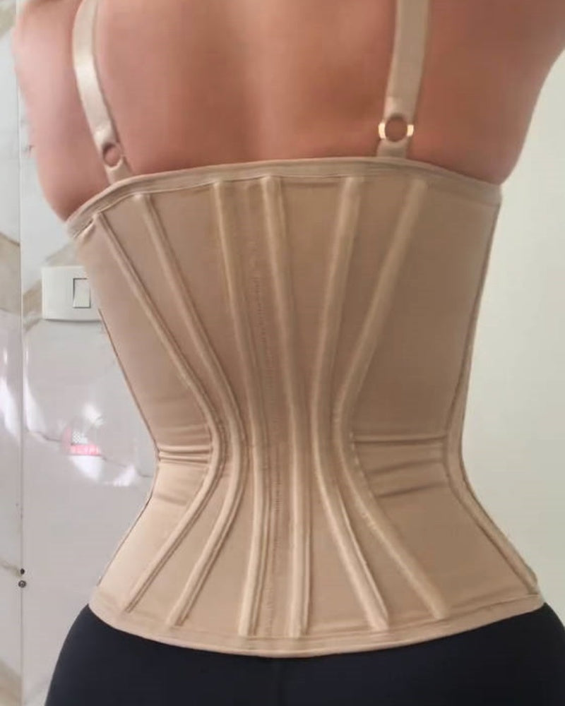Fajas Colombianas Lace Trimmed Underwire Corset Tummy Control Waist Trainer  - By Qivii