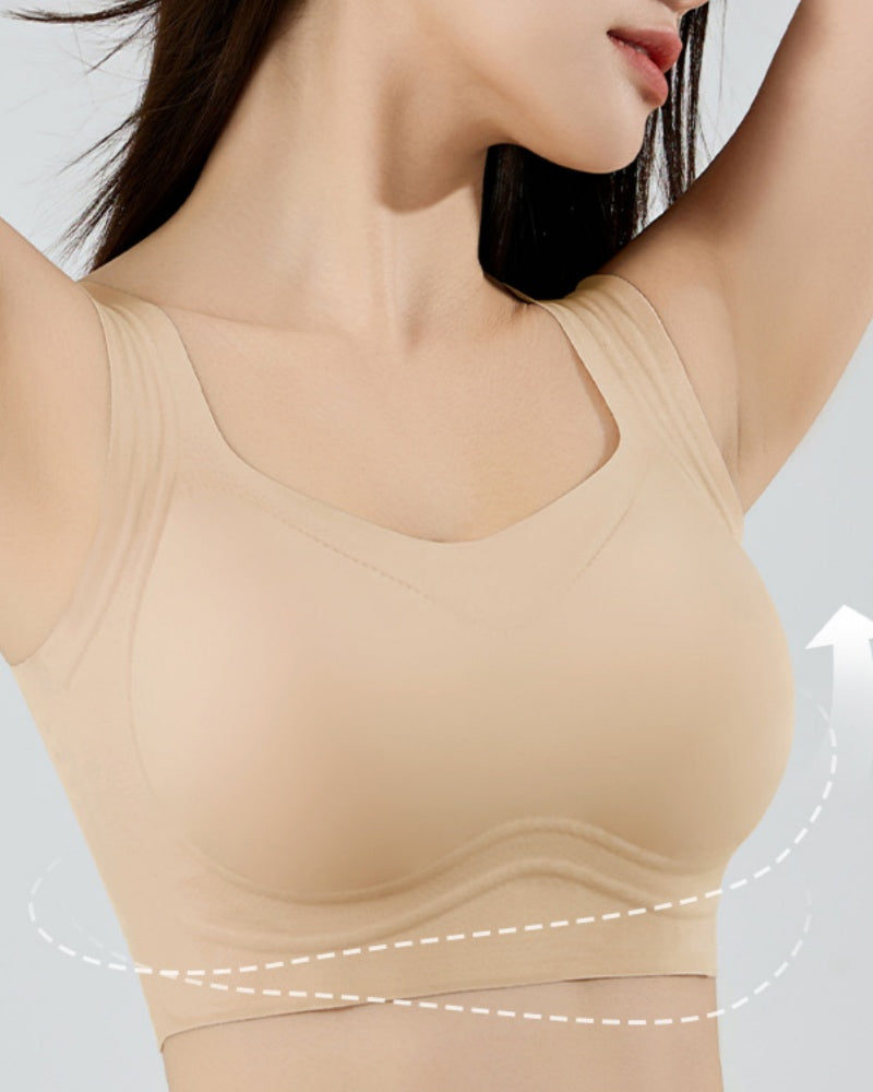 Thin Soft Support Push Up Anti Sagging Vest Bra  - By Qivii