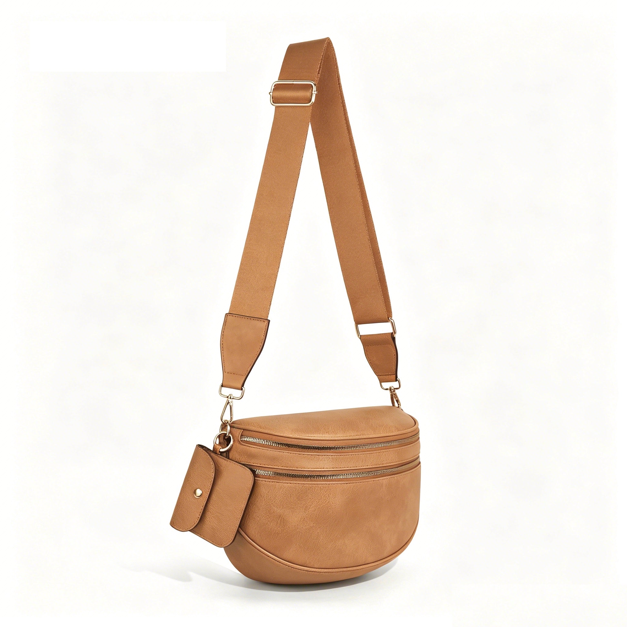 Ounamei Checkered Crossbody Bum Bag for Women Large Capacity Belt Bag for Moms & Everyday Travel