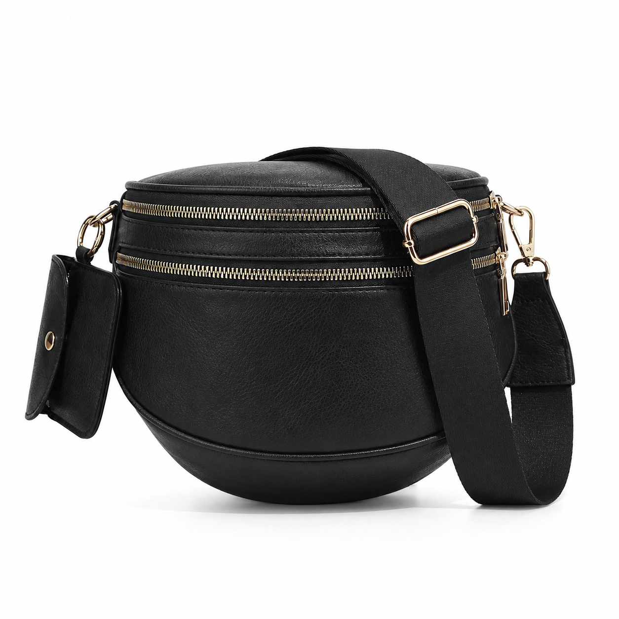 Ounamei Vegan Leather Crossbody Bum Bag for Women with Mini Pouch | Small & Large Sizes
