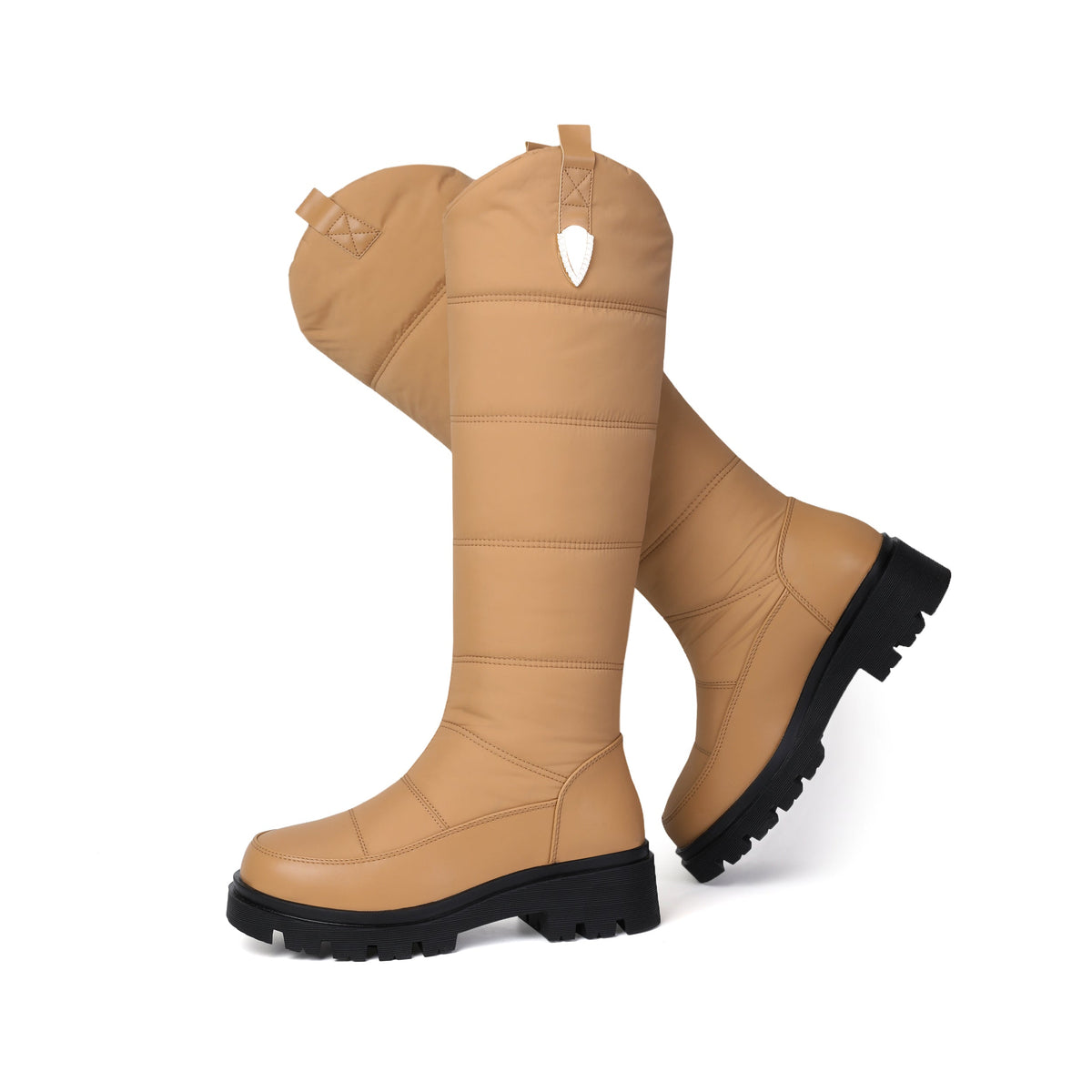 Women's Monroe Knee-High Boots - Waterproof Quilted Winter Boots with Plush Faux Fur Lining & Chunky Rocker Sole (US 4-11)