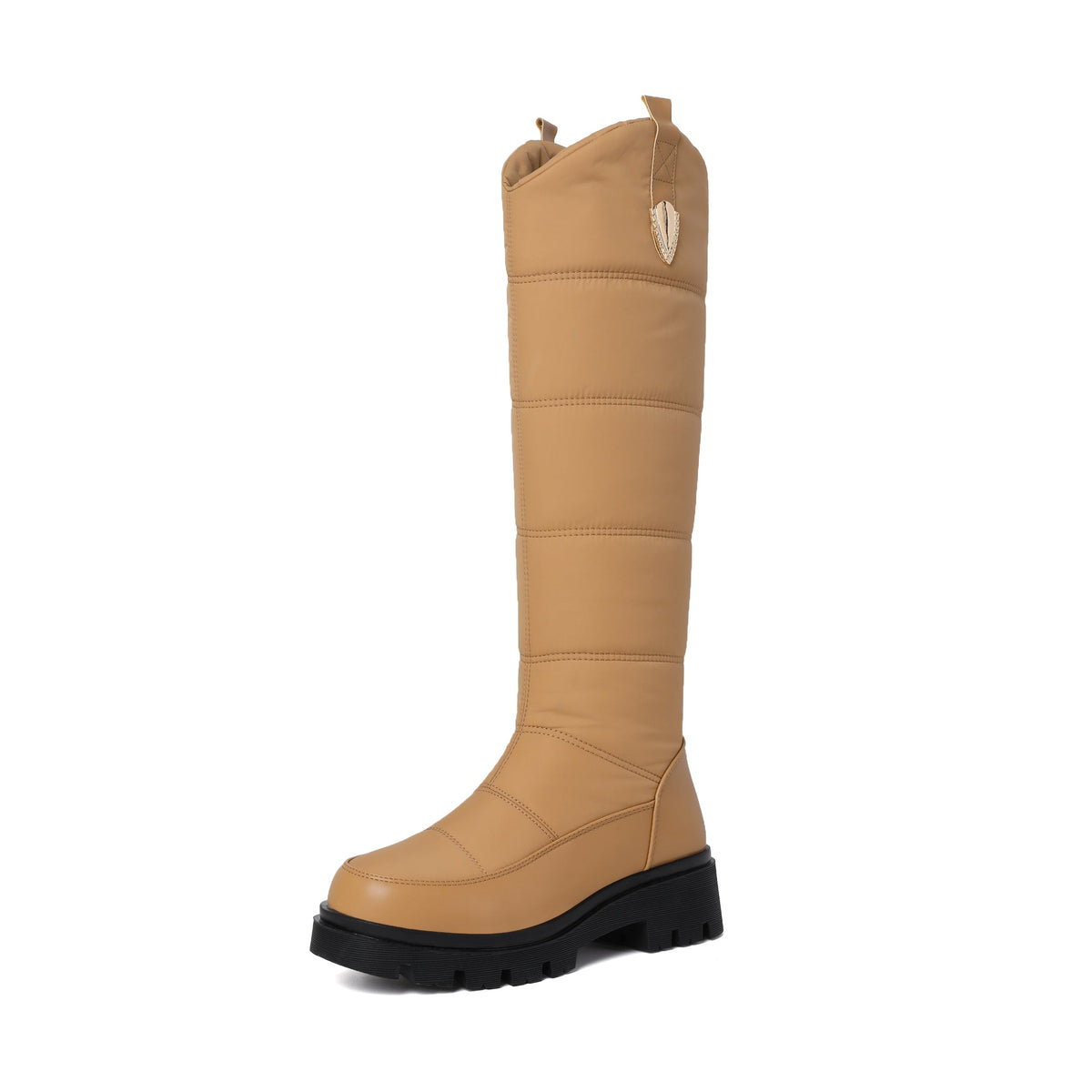 Women's Monroe Knee-High Boots - Waterproof Quilted Winter Boots with Plush Faux Fur Lining & Chunky Rocker Sole (US 4-11)