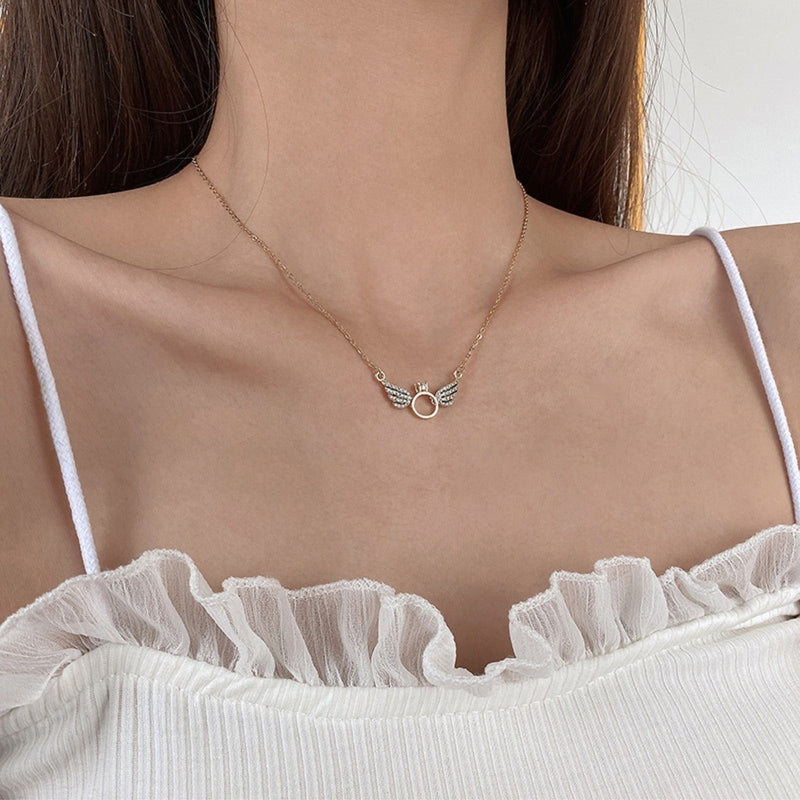 Angel Wings Ring Necklace by Qivii