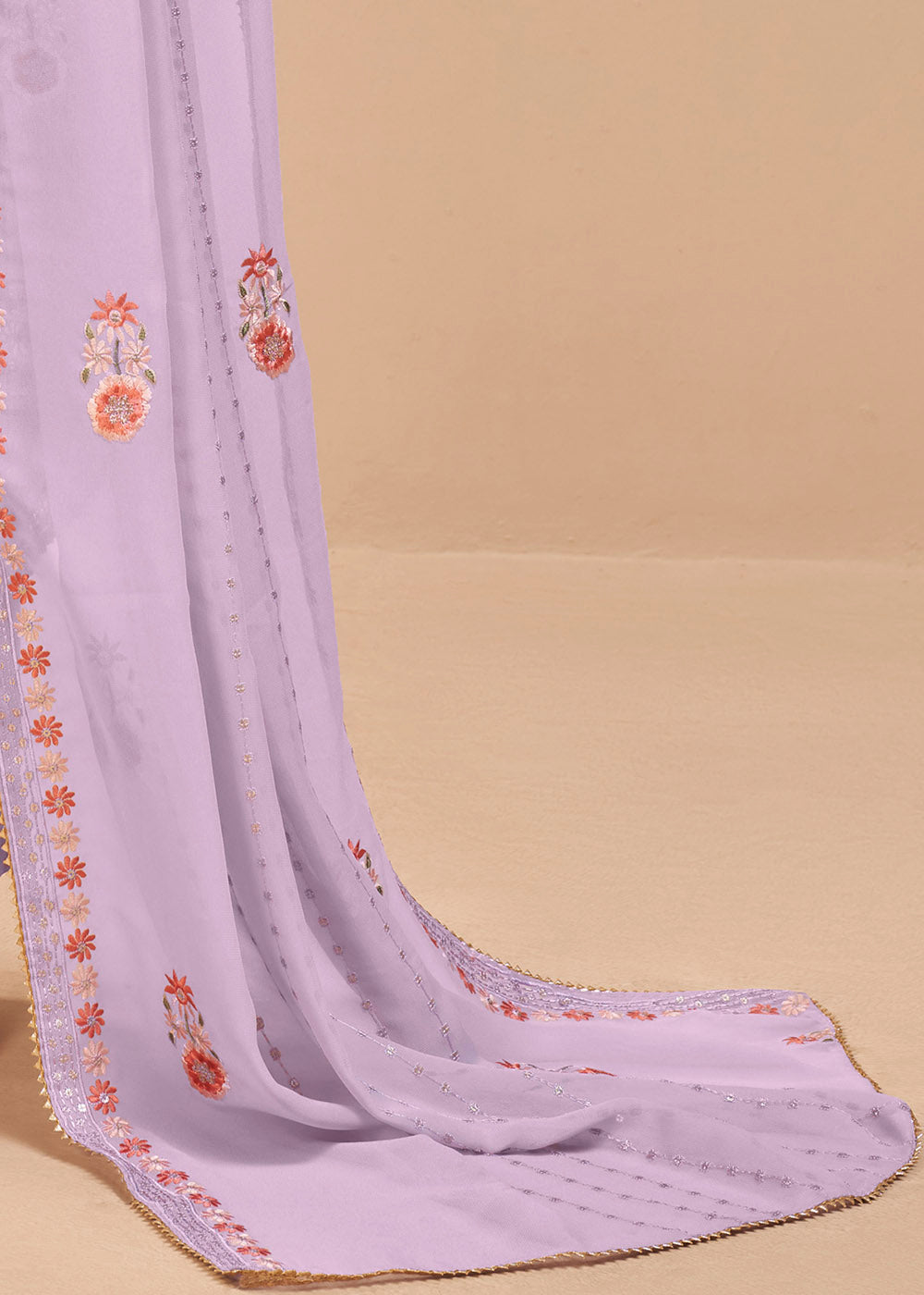 Mauve Purple Georgette Salwar Suit with Thread, Khatli & Sequence work By Qivii