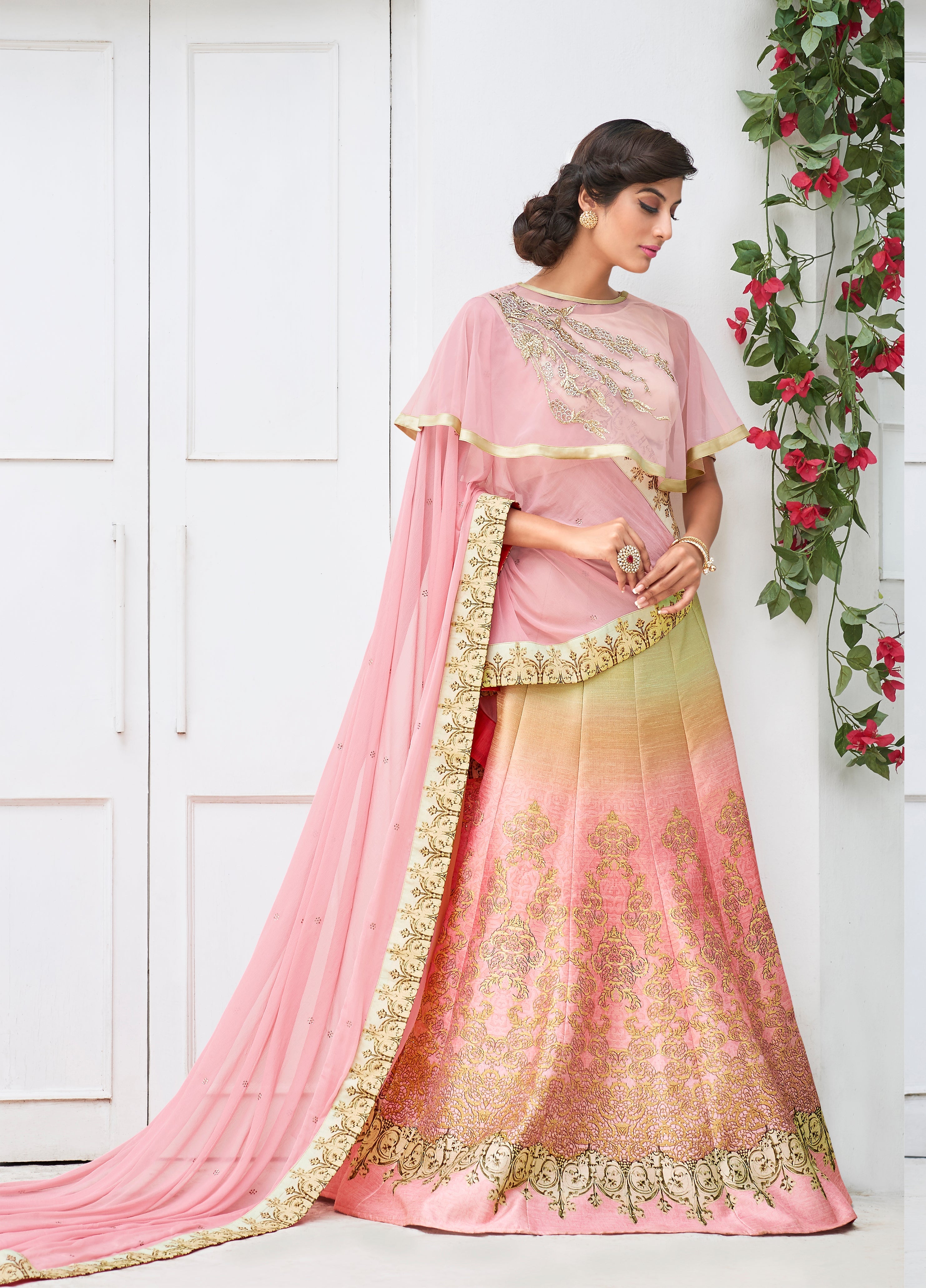 Classic Beauty: Khadi Mono Silk Lehenga - qivii