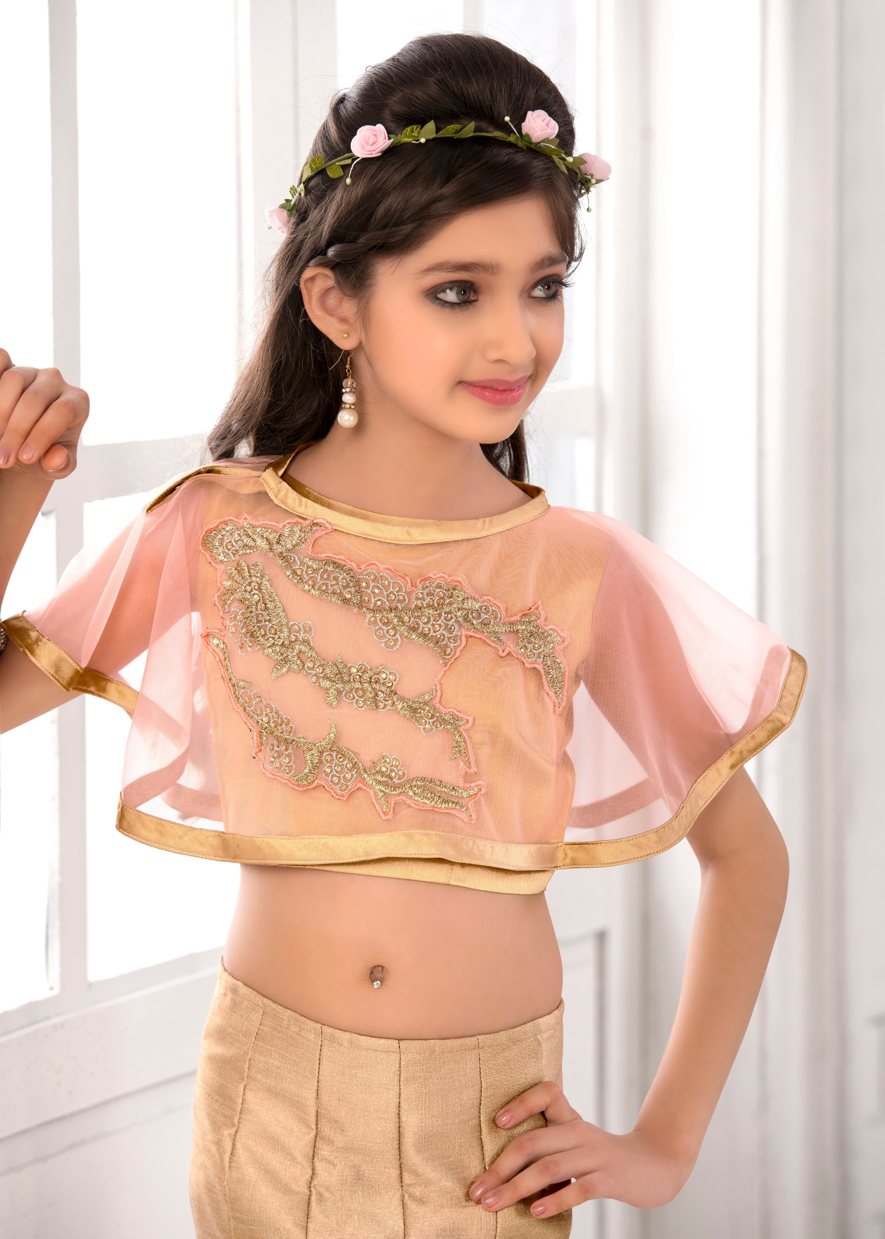 bohemian Beauty Khadi Mono Silk Lehenga for Children - qivii
