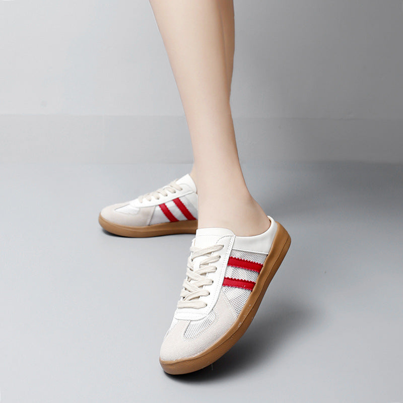 Women's Mesh Mule Slippers German Trainer - Inspired Slip-Ons for Women | Spring-Summer Comfort Shoes with Arch Support