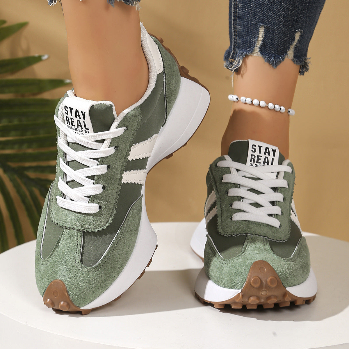 Women's Athena Curve Chunky Retro Runner Sneakers – Extended-Size Vintage Dad Walking Shoes with Sculpted Waist (US 5–11.5)