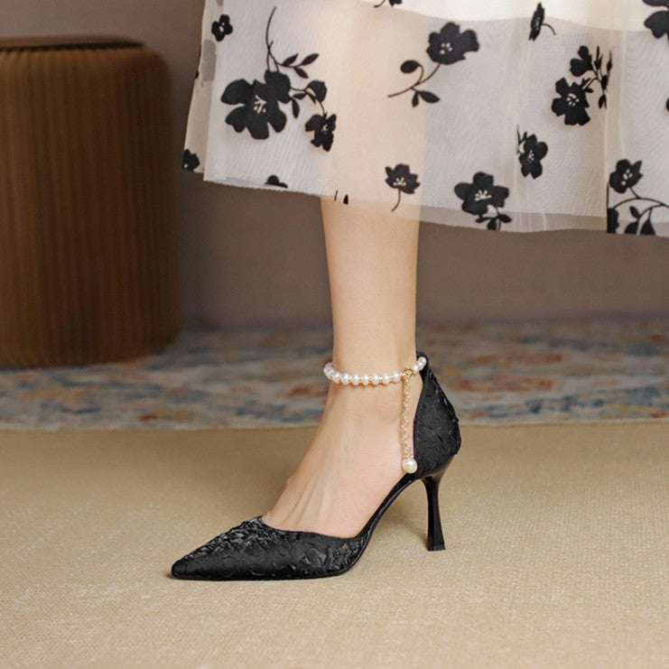 Women’s Amélie Minimalist Buckle Strap Pointed-Toe High Heels – Slim Stiletto Office & Evening Shoes (US4–10)