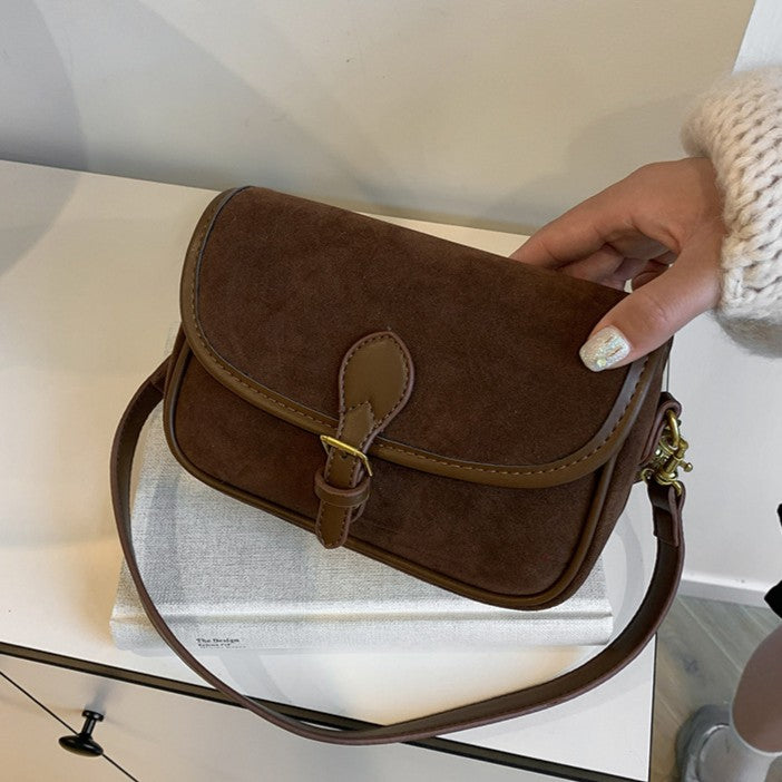 Women's Saddle Luxe Sling Bag - Matte Vintage Crossbody with Signature Buckle & Adjustable Wear