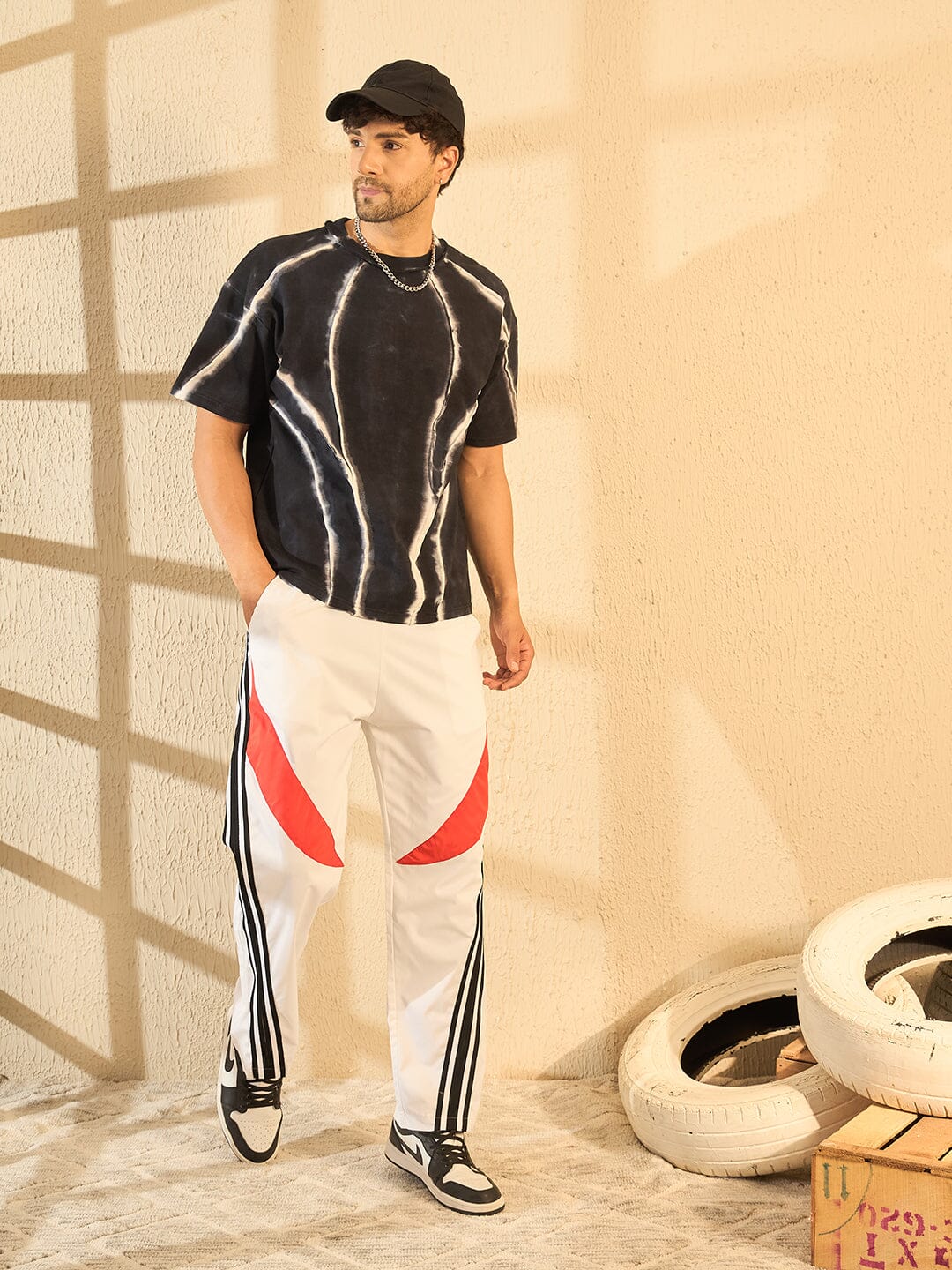 Black Chalk Accent Cut & Sew Raw Edge Tshirt