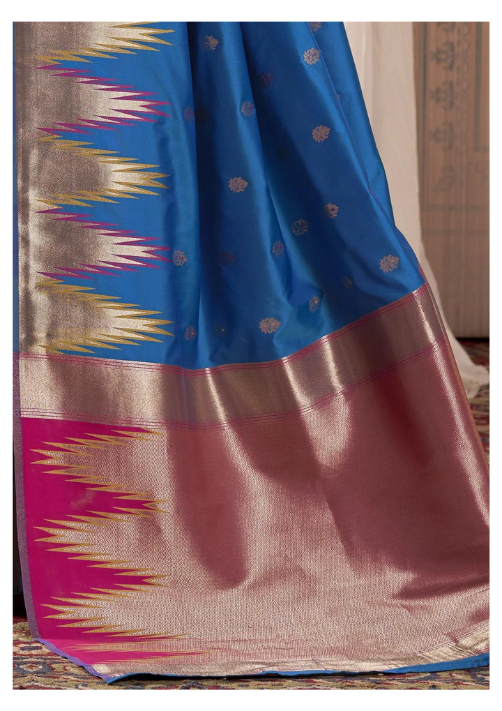 Blue Banarasi Silk Saree