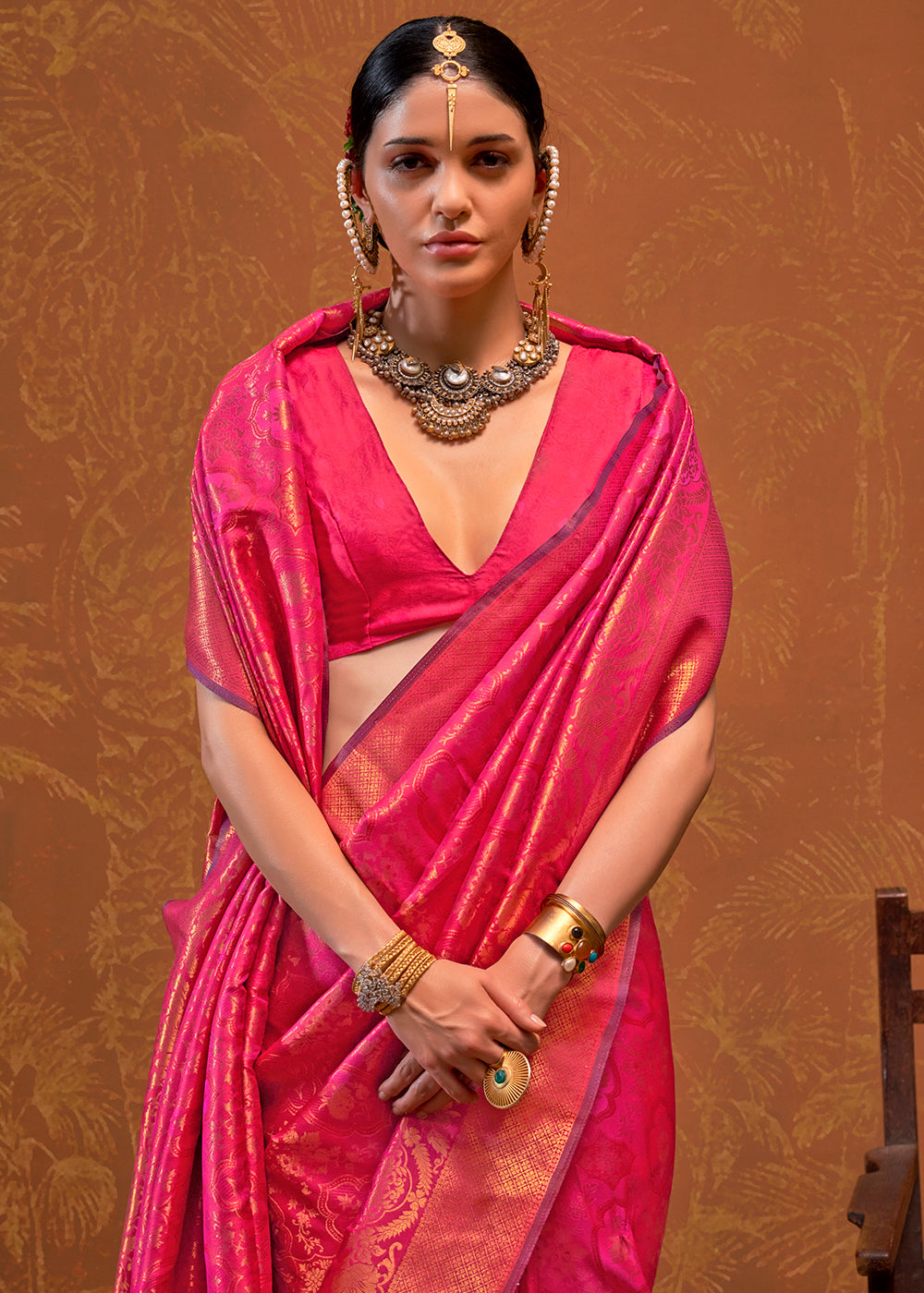 Shades Of Pink Handloom Woven Designer Silk Saree - qivii