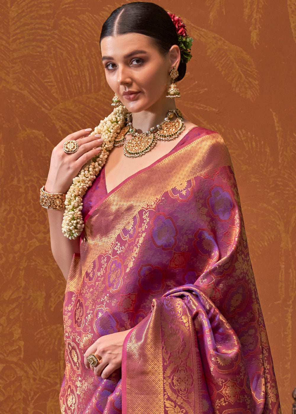 Shades Of Purple Handloom Woven Designer Silk Saree - qivii