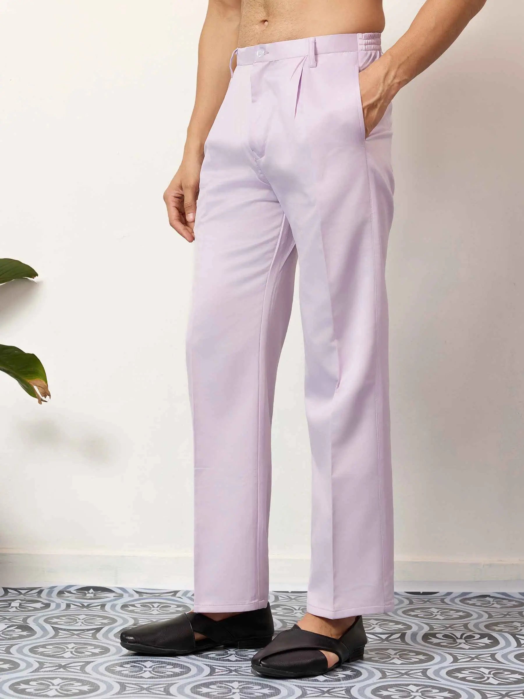 Light Pink Kurta Set With Embroidered Jacket