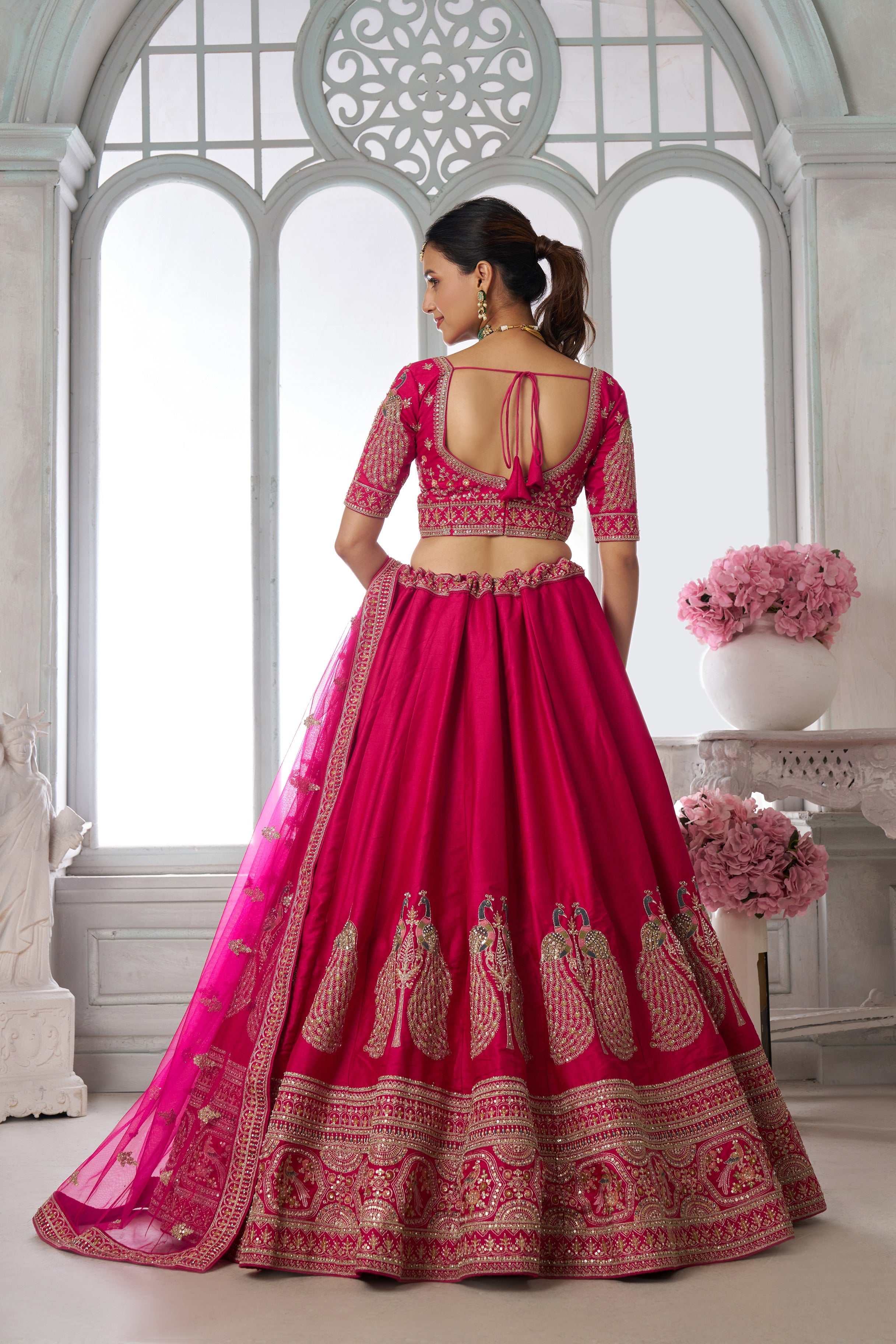 Elegant Embroidered Silk Lehenga Choli Set with Dupatta