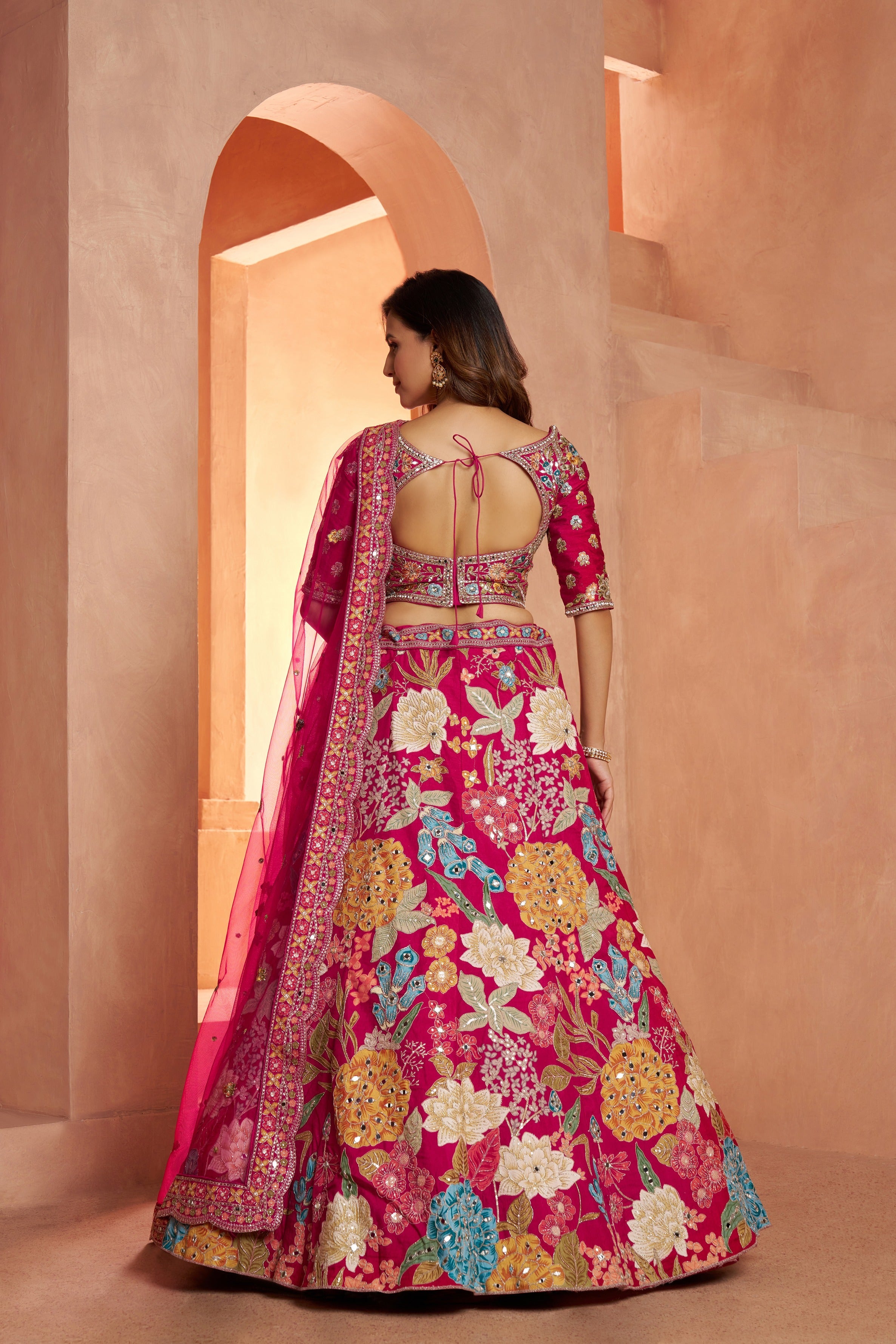Premium Floral Embroidered Designer Lehenga Choli Set