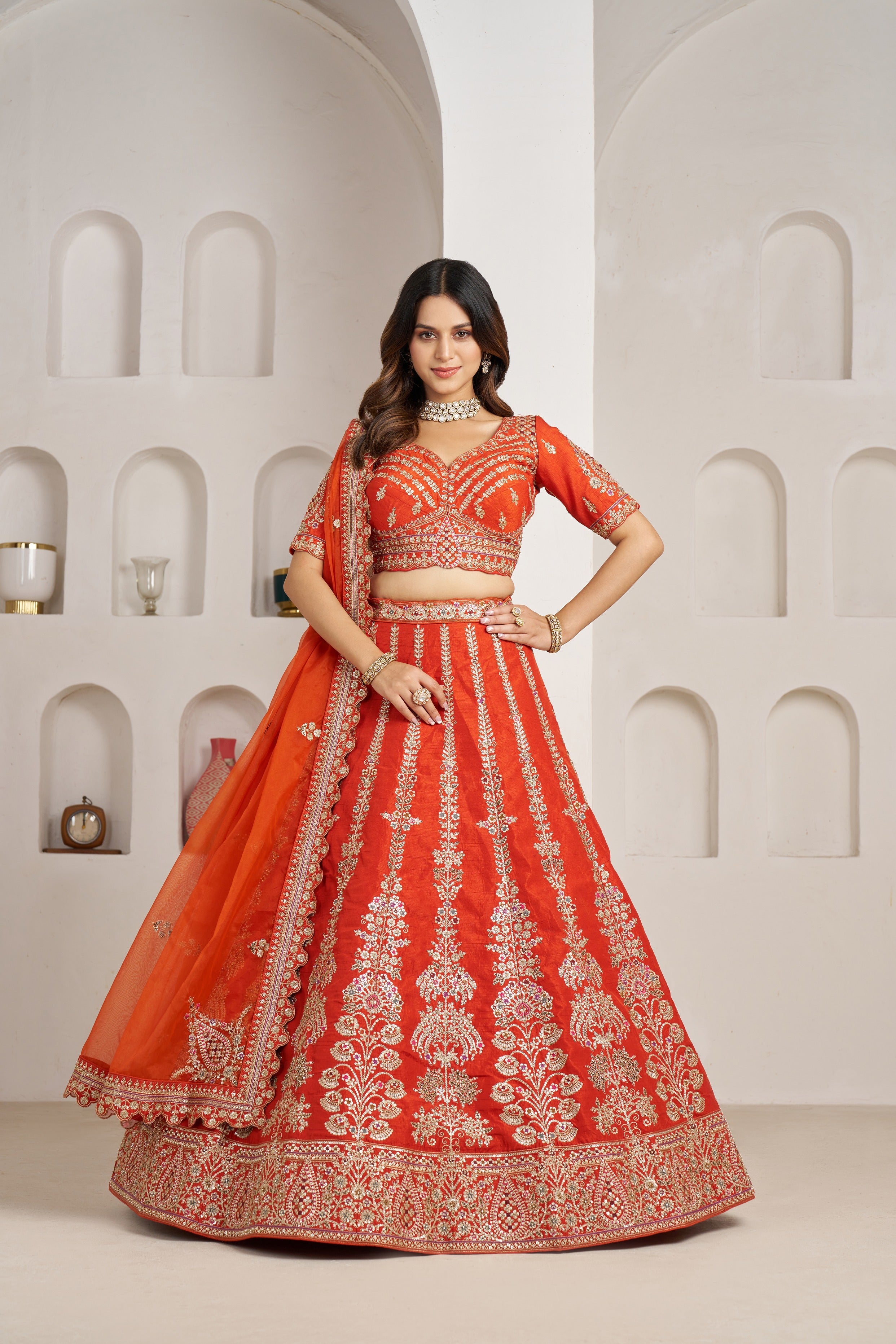 White Heritage Embroidered Bridal Lehenga Collection