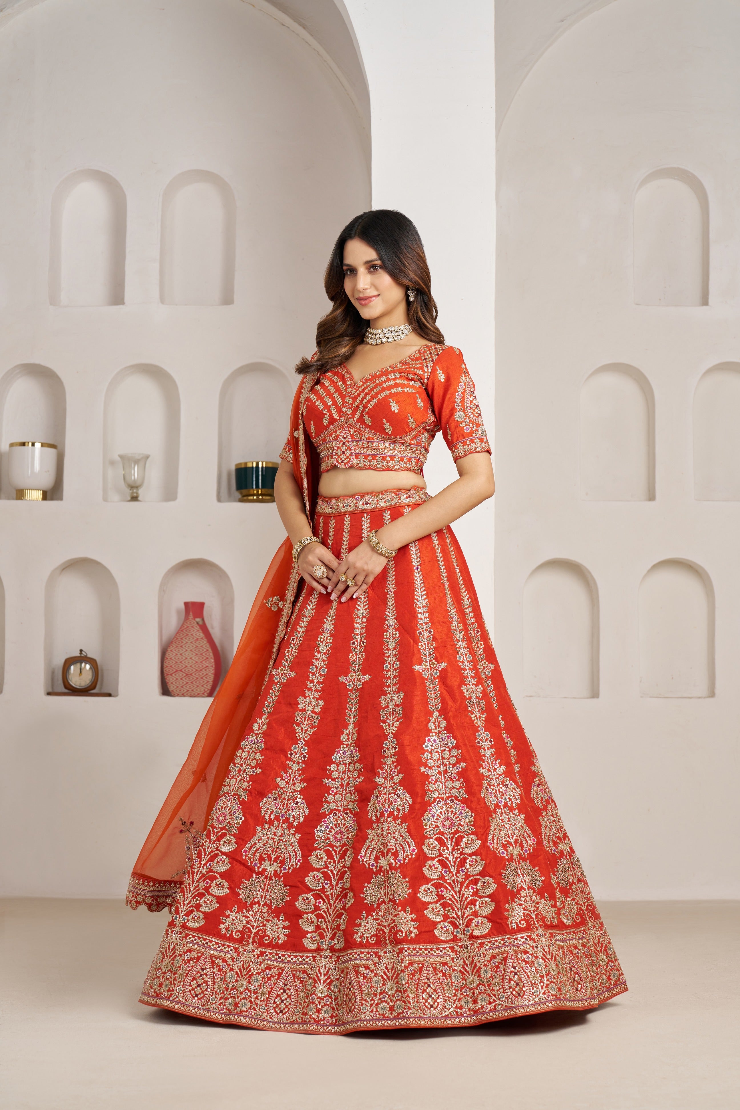 White Heritage Embroidered Bridal Lehenga Collection