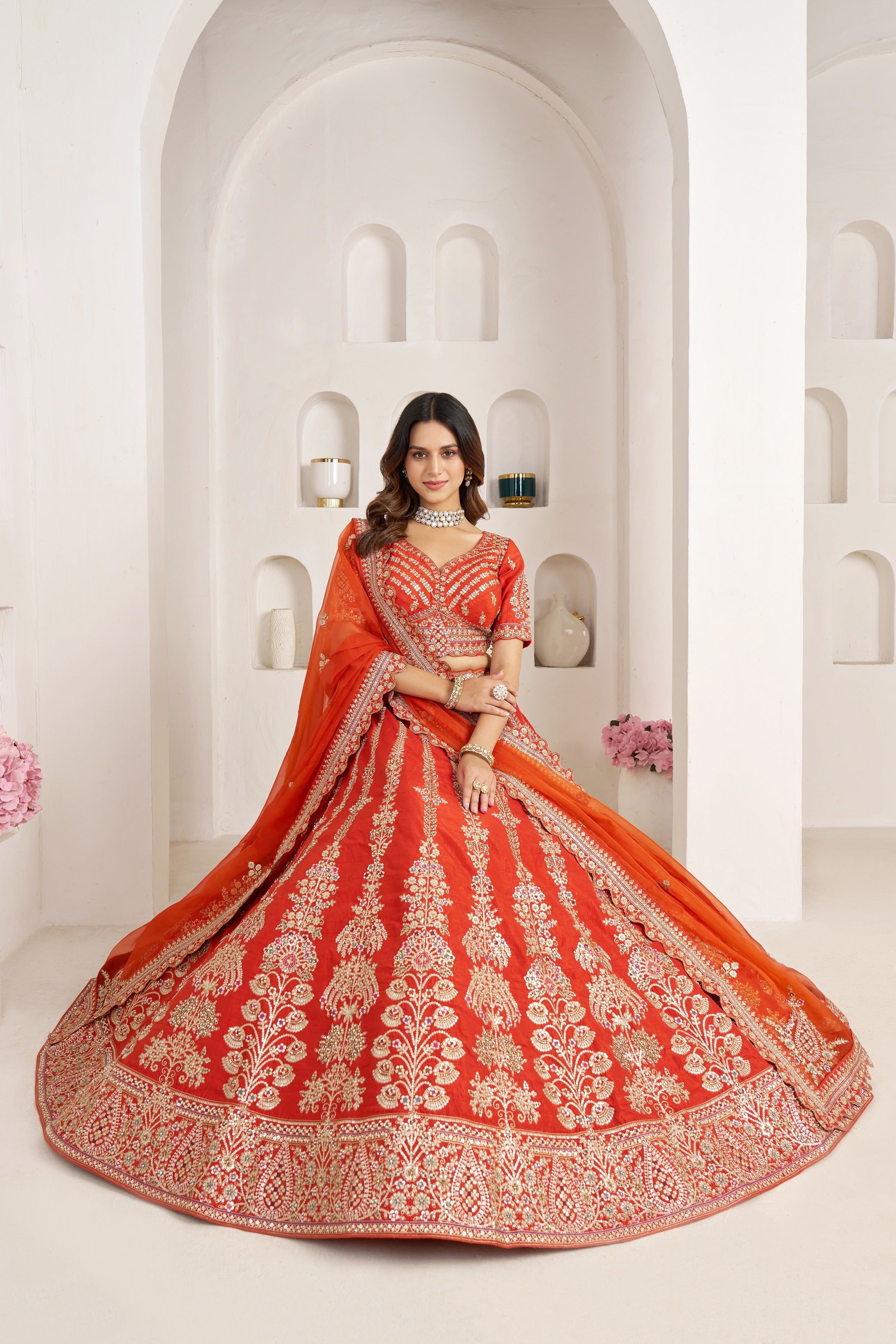 White Heritage Embroidered Bridal Lehenga Collection