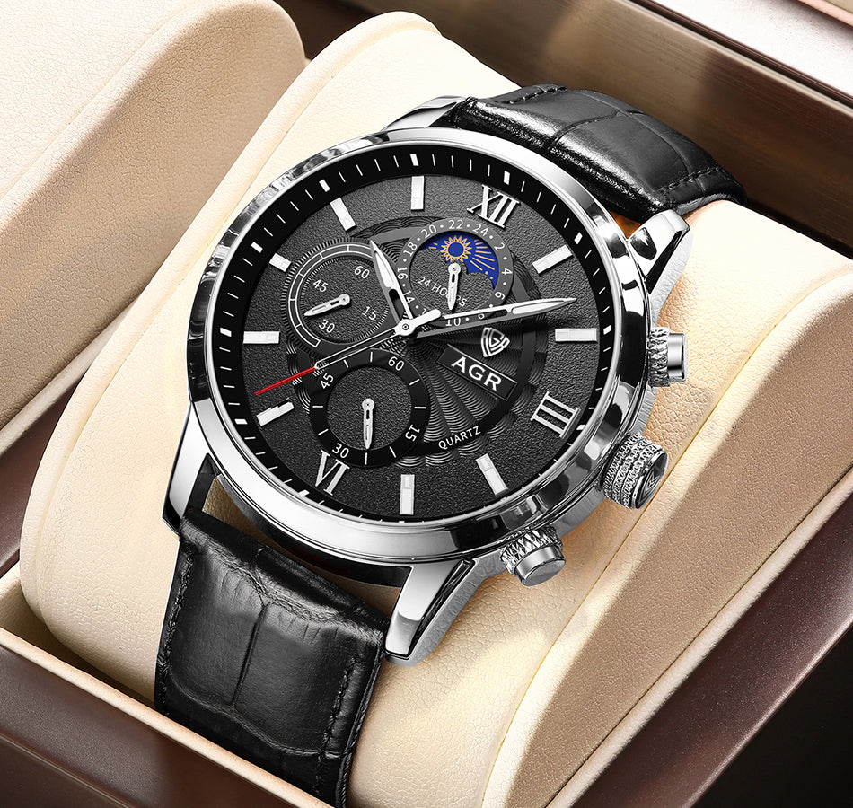 Premium Leren Quartz Horloge  - By Qivii