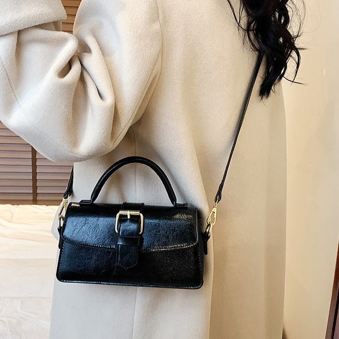 Women's Cantle Mini Satchel - Equestrian-Architectural Bag with Convertible Carry