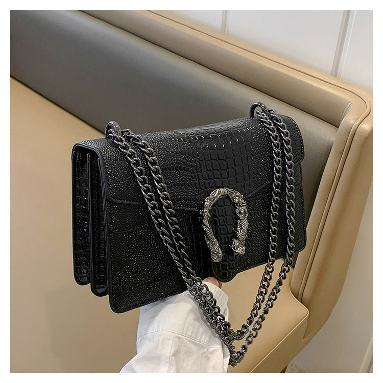 Women's Chain Flap Bag - Trendy PU Leather Shoulder & Crossbody Purse
