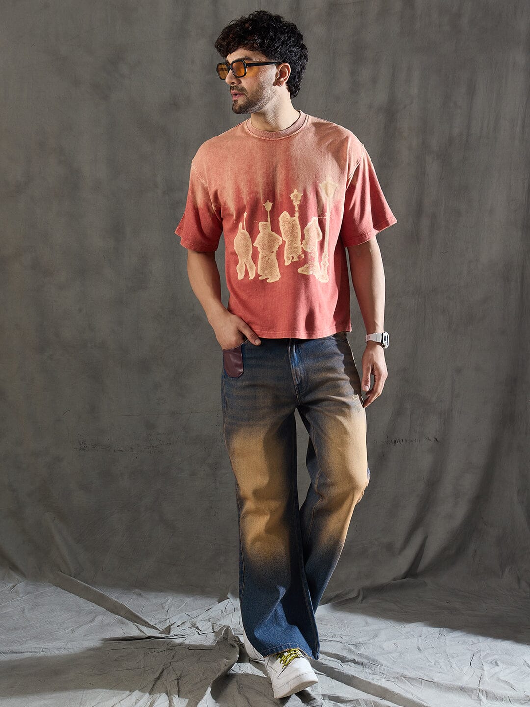 Indigo Super Flared Dusty Cow Boy Denim