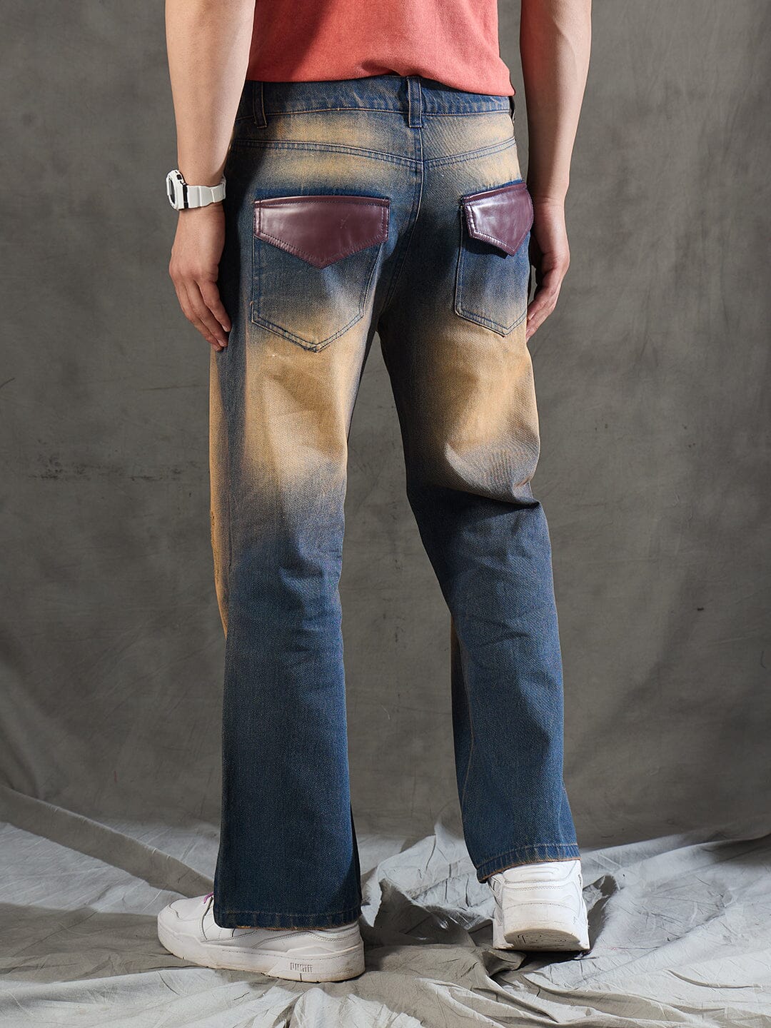 Indigo Super Flared Dusty Cow Boy Denim