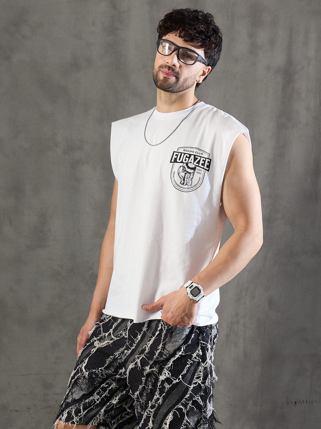 White Boxing Club Gym Tank Tshirt