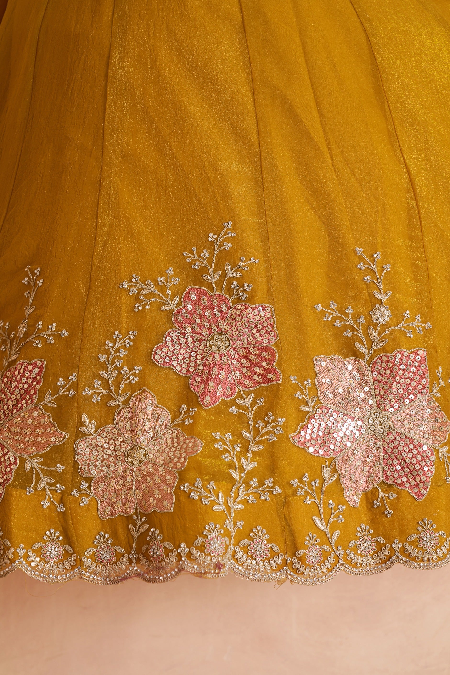 Elegant Floral Embroidered Silk Lehenga Choli Set