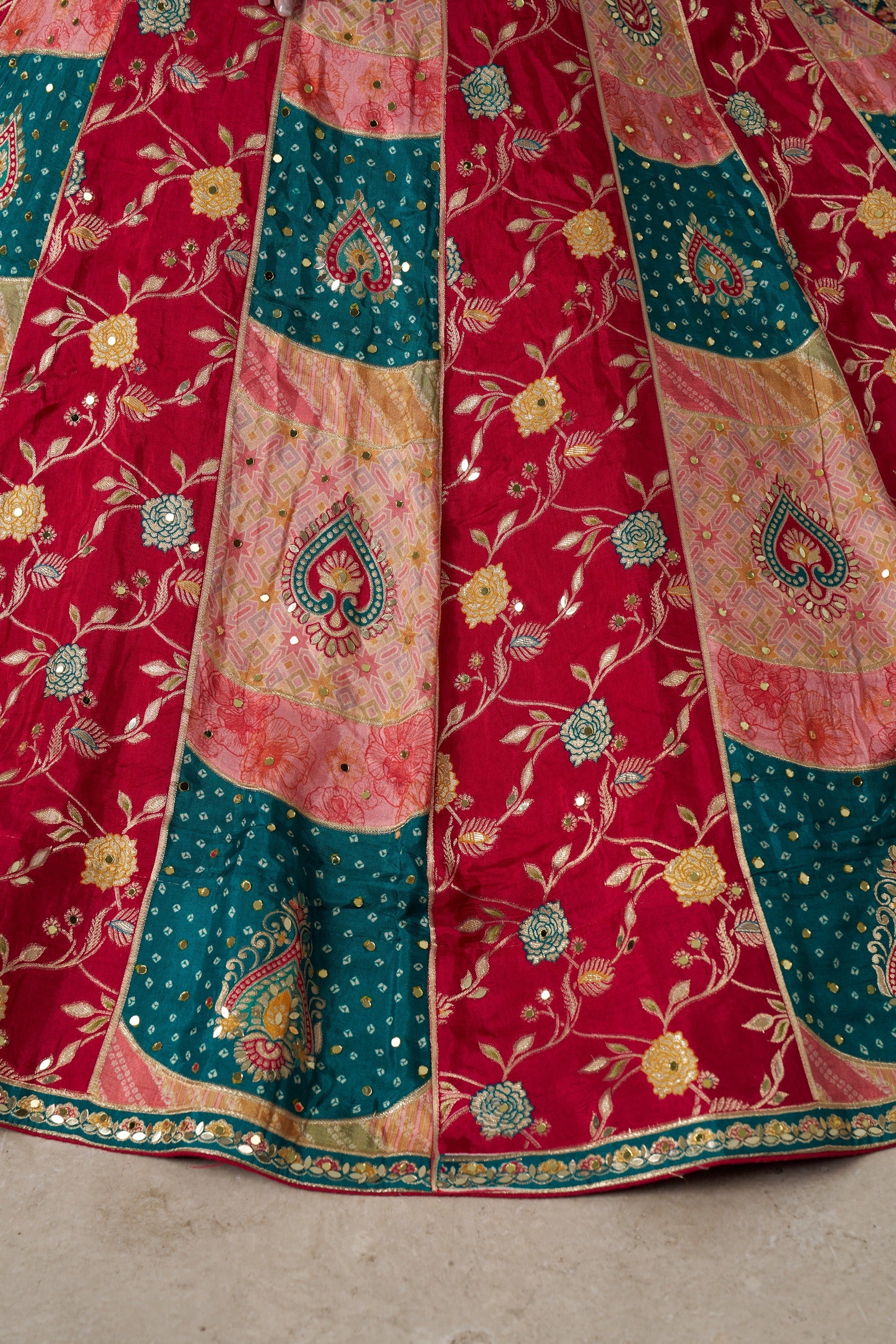 Designer Multi-Color  Lehenga Choli with Embroidered Blouse